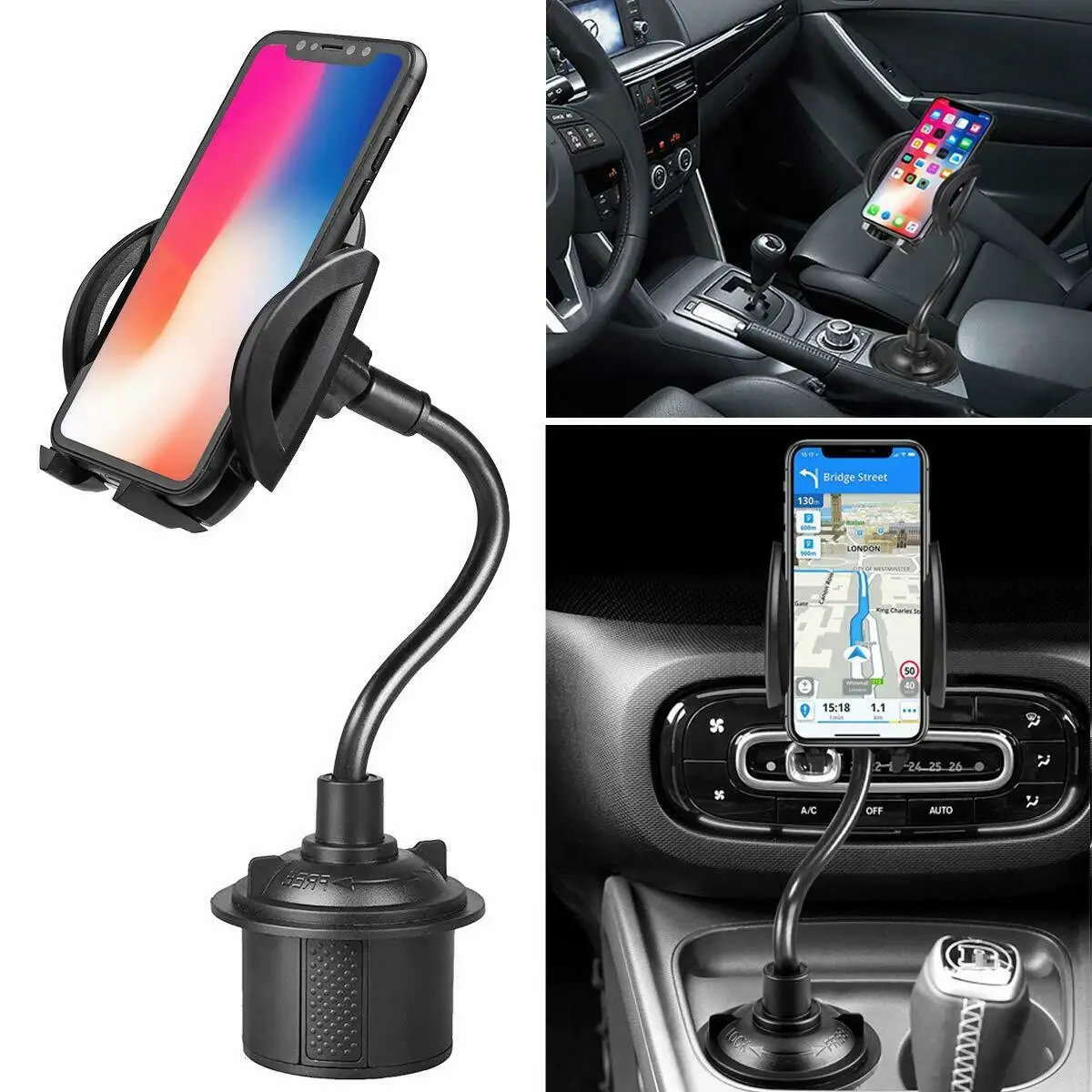 

XMXCZKJ Car Cup Holder Phone Mount Adjustable Automobile Cup Holder Smart Phone Cradle Car Mount for iPhone 11 Pro/XR