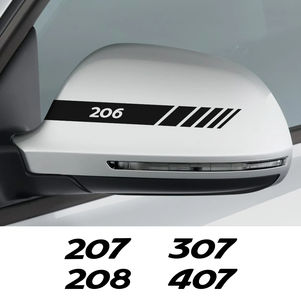 For Peugeot 206 207 208 307 308 407 3008 108 RCZ Rifter 5008 Car Rearview Mirror Cover Stickers Auto Decorative Accessories