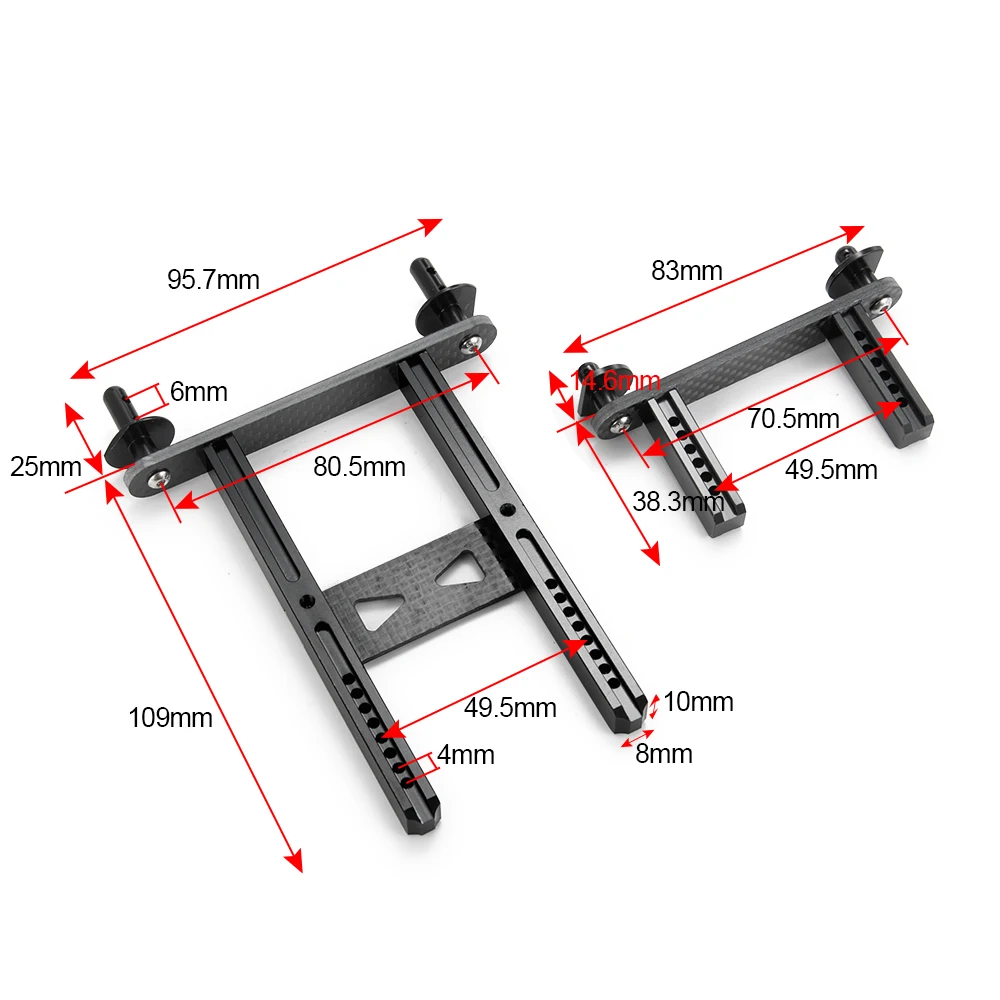 YEAHRUN-Juego de soportes de poste de carrocería delantera/trasera de fibra de carbono, piezas de actualización de coche y camión, para TRX-4 Chevrolet Early Bronco 1/10 RC Crawler