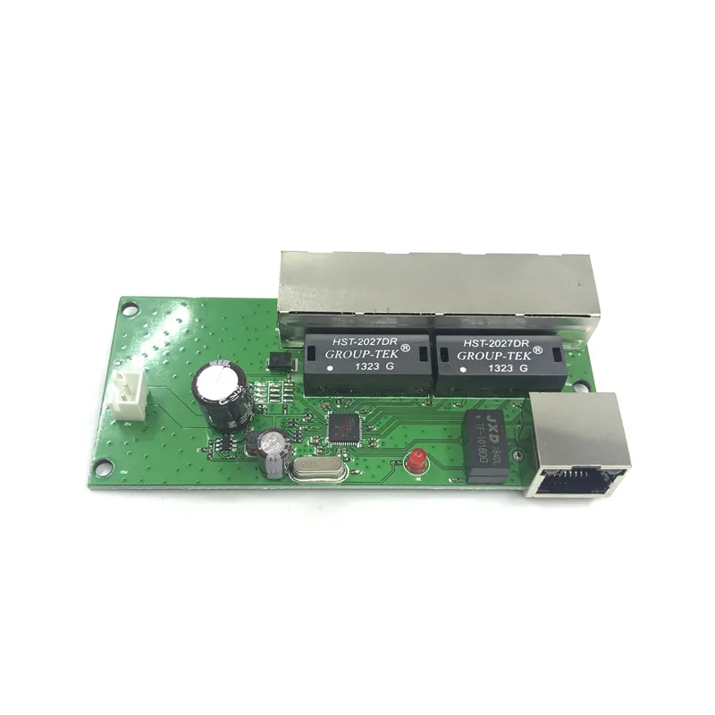 OEM factory direct mini fast 10 / 100mbps 5-port Ethernet network lan hub switch board 5 rj45 5V 12V rj45 1 * 8pin head port