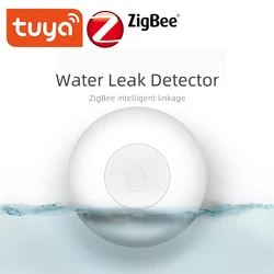 ZigBee Flood Sensor Smart Water Leak Detector Smart Life APP Linkage Alarm Via Tuya Gateway Work With Alexa Google Assistant