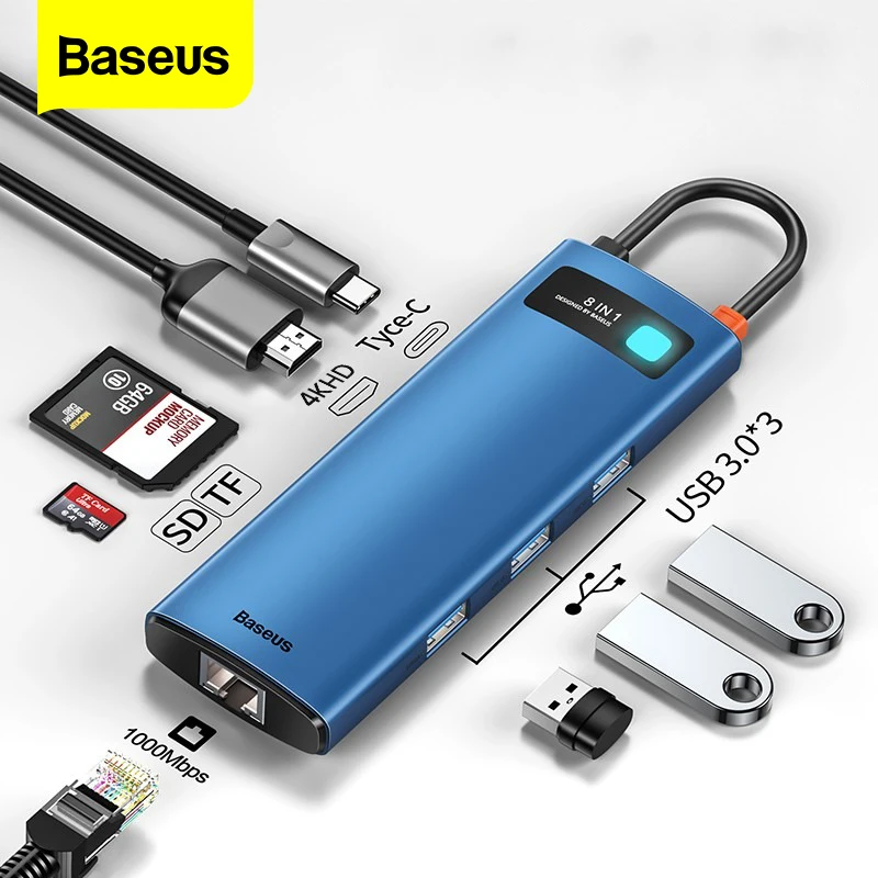 

USB-концентратор Baseus с портами USB Type-C и поддержкой 100 Вт