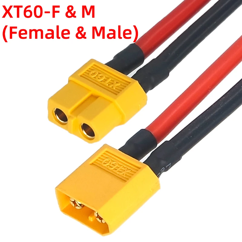 Amass XT90 Cable Connector Male Female XT90H Plug with Sheath Cover 12AWG 10AWG Silicon Wire for RC Lipo Battery FPV Drone