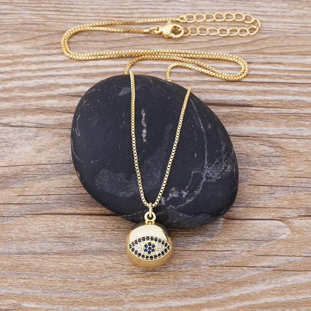 Nieuwe Charm 9 Stijlen Turkse Evil Eye Ketting Voor Vrouwen Bal Hanger Koper Zirkoon Luxe Lucky Sieraden Sleutelbeen Keten Gift