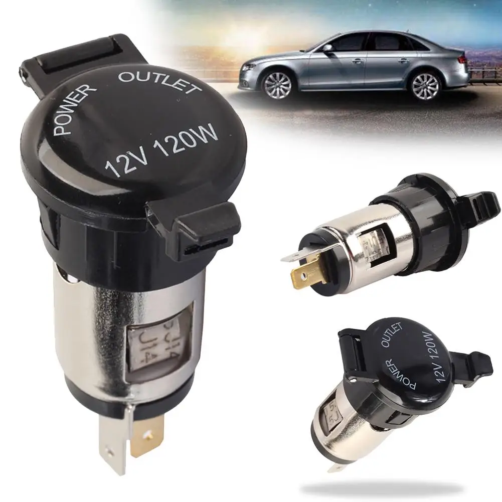 12V-24V Car Auto Motorcycle Cigarette Lighter Power Plug Socket Auto  Cigarette Lighter Female Socket with Waterproof Cover Case