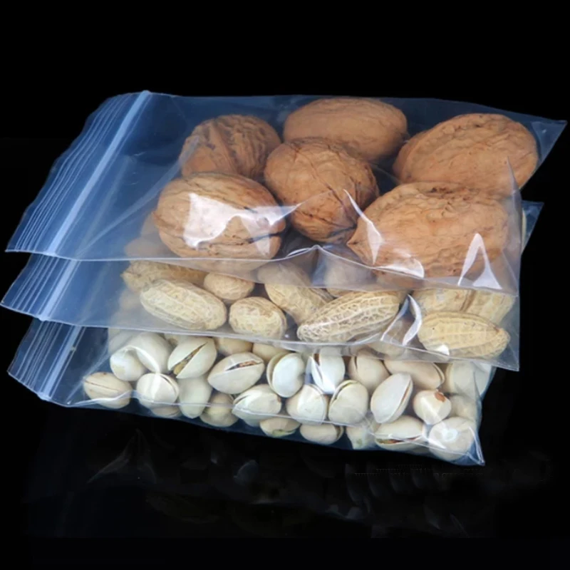 100pcs/pack Thick Clear Zip Lock Bags ziplock Food Package Storage Bag Small Jewelry Plastic Reclosable Poly Zip Bags Heavy-Duty