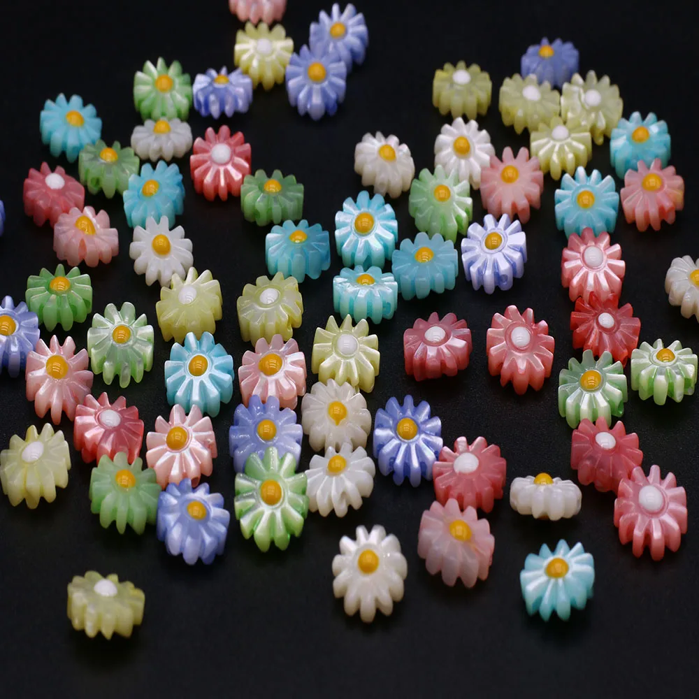 Natural Sea Shell Beads Sunflower Shaped Loose Exquisite Beaded For Jewelry Making DIY Bracelet Necklace Earring Accessories