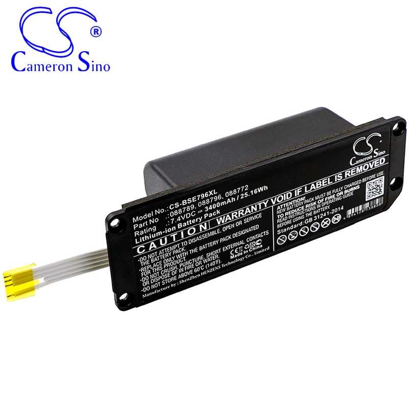 CameronSino Battery for BOSE Soundlink Mini 2 fits BOSE 088772 088789 088796 Speaker Battery 3400mAh/25.16Wh 7.40V Li-ion Black