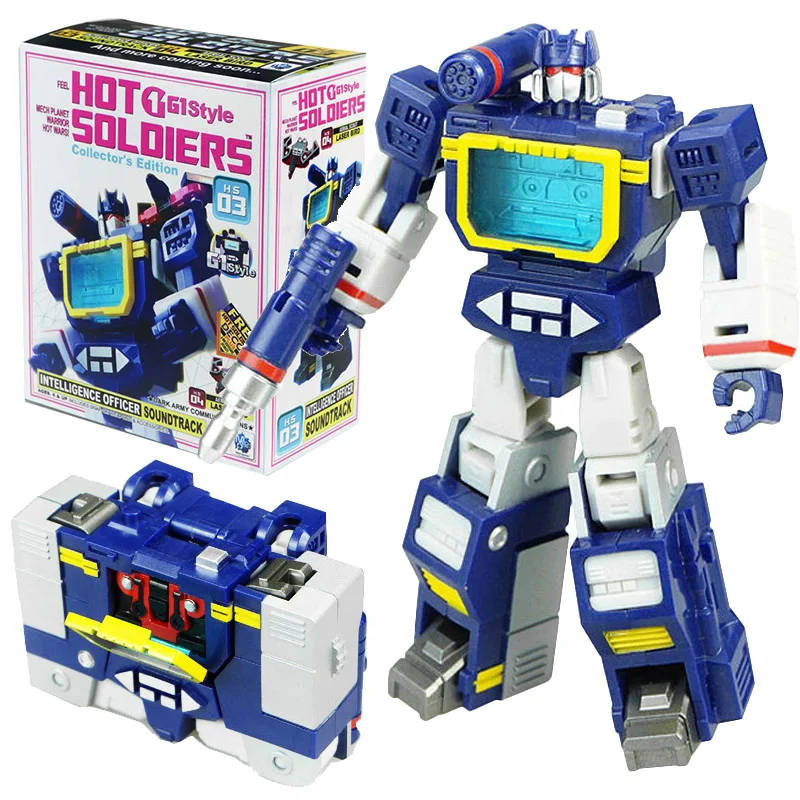 Mini Soundwave Laserbeak Dönüşüm MFT HS-03 HS03 Sıcak Askerler G1 Cep Savaş Deformasyon Aksiyon Figürü Robot Oyuncak Hediyeler