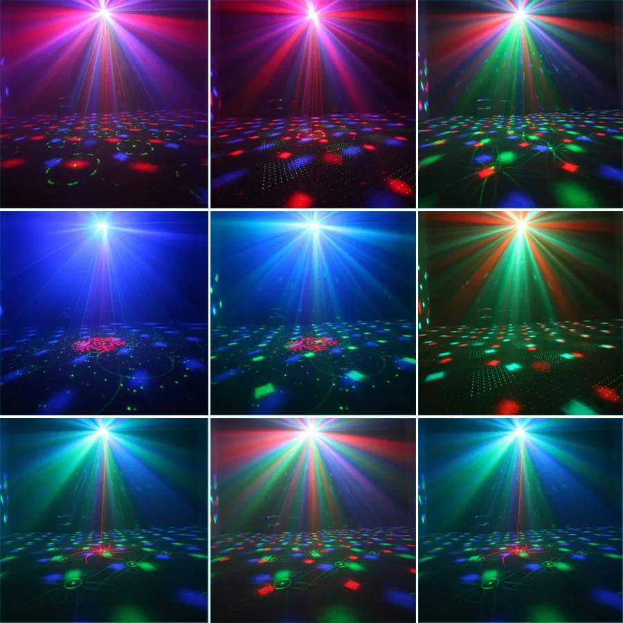 NOWOŚĆ 9W Magic Ball DJ RGB LED Party Disco Light R&G Laser 16 Patterns Projector Dance KTV Birthday Stage Effect Mini Lamp R12N8