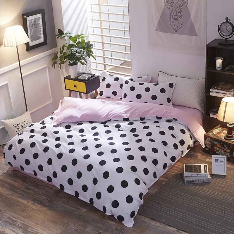 polka dot nordic bed linen set queen double single size children duvet cover set