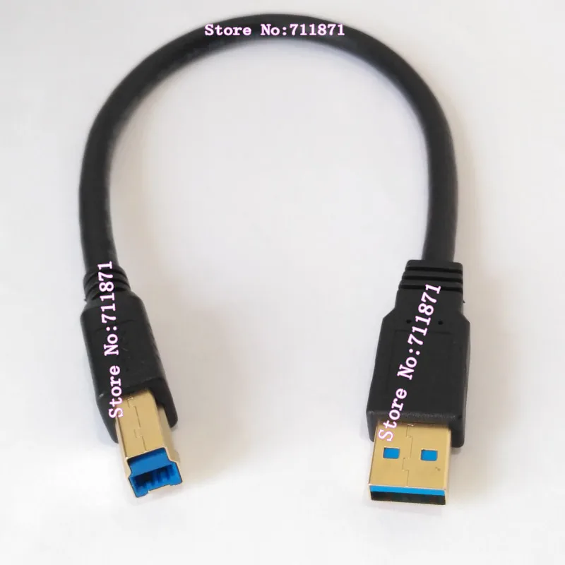 Czarny 30cm krótki kabel do drukarki USB3.0 linia pozłacana Usb Usb3.0 A męski na B męski kabel linii Usb3 Usb3.0 Usb 3.0 A do B męski