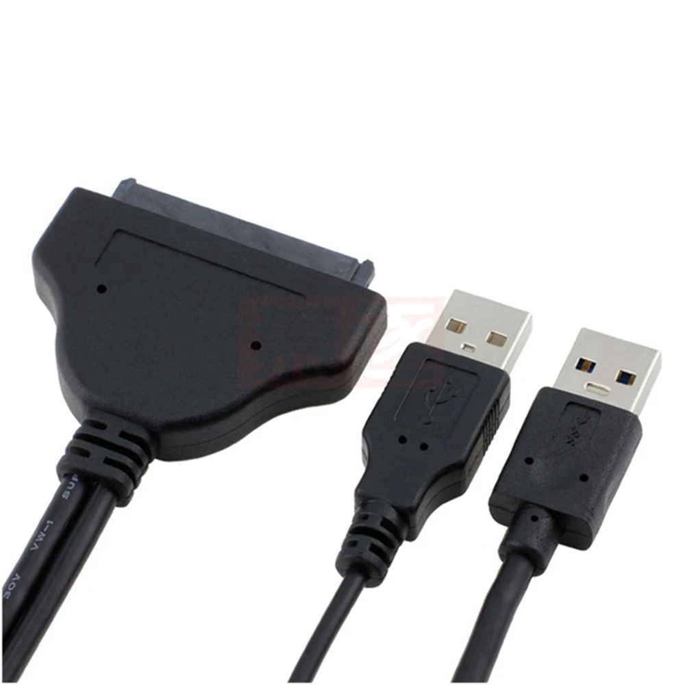 외부 전원 하드 디스크 드라이브 변환기용 어댑터 케이블, USB 3.0 또는 USB2.0-SATA 22 핀, 2.5 인치, 3.5 인치 HDD