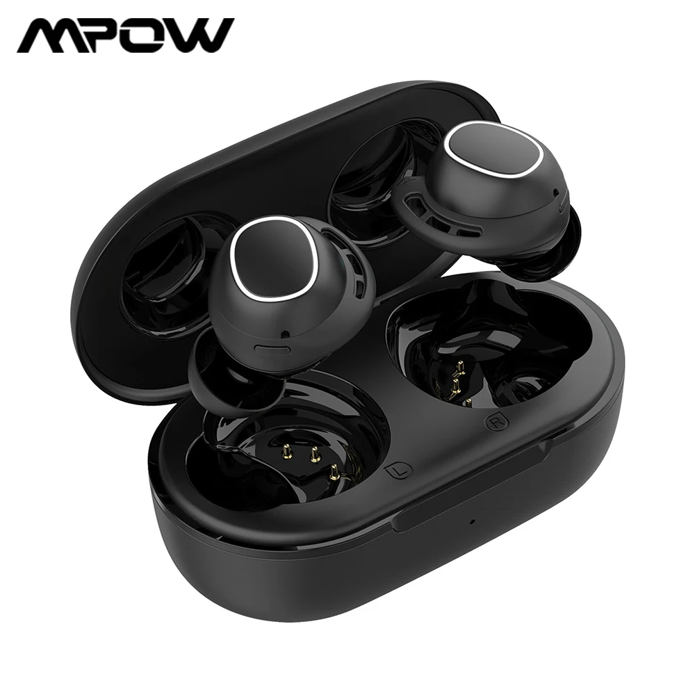 Mpow M30 سماعات لاسلكية حقيقية IPX8 سماعات بلوتوث 5.0 مقاومة للماء مع 25 ساعة وقت اللعب والميكروفون في الأذن سماعات لاسلكية