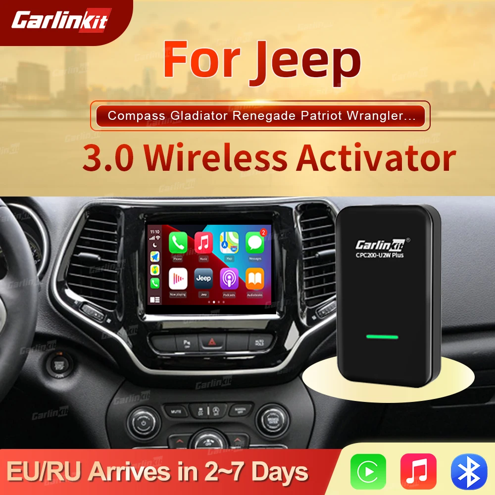 

Carlinkit 3,0 CarPlay беспроводной ключ для Jeep Wrangler Jeep Grand Cherokee и Renegade Compass Patriot 2015- 2022 Smart Link Box IOS 14