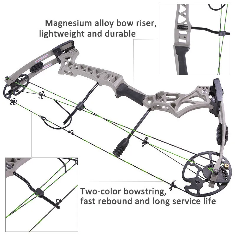 M129 Compound Bow Set 30-70lbs Pulley Bow With SP 500 Carbon Arrow 5-pin Sight For Outdoor Archery Shooting Hunting Accessories