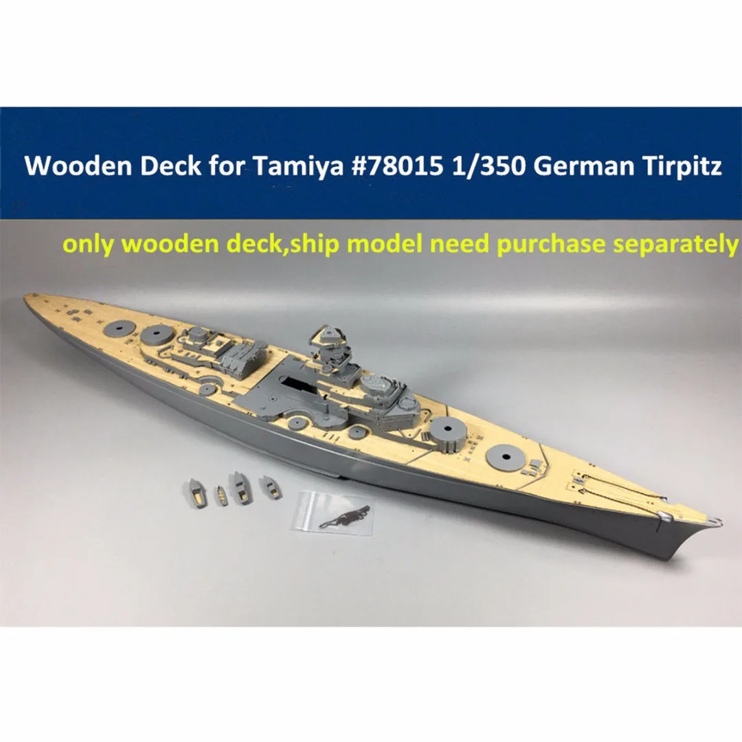 New Wooden Deck For Tamiya 1:350 Scale German Battleship Tirpitz Model