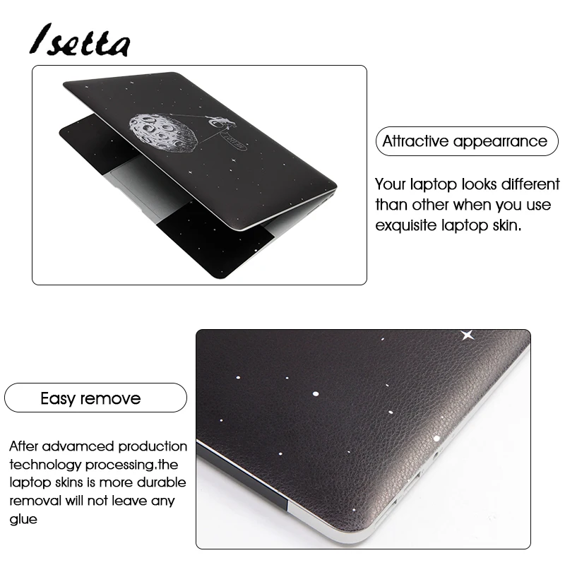 Black laptop Skins 15.6 Custom Vinyl Sticker tablet Notebook decal Asus for12 13 14 15 17.3 Macbook Lenovo Xiaomi  DELL 2023