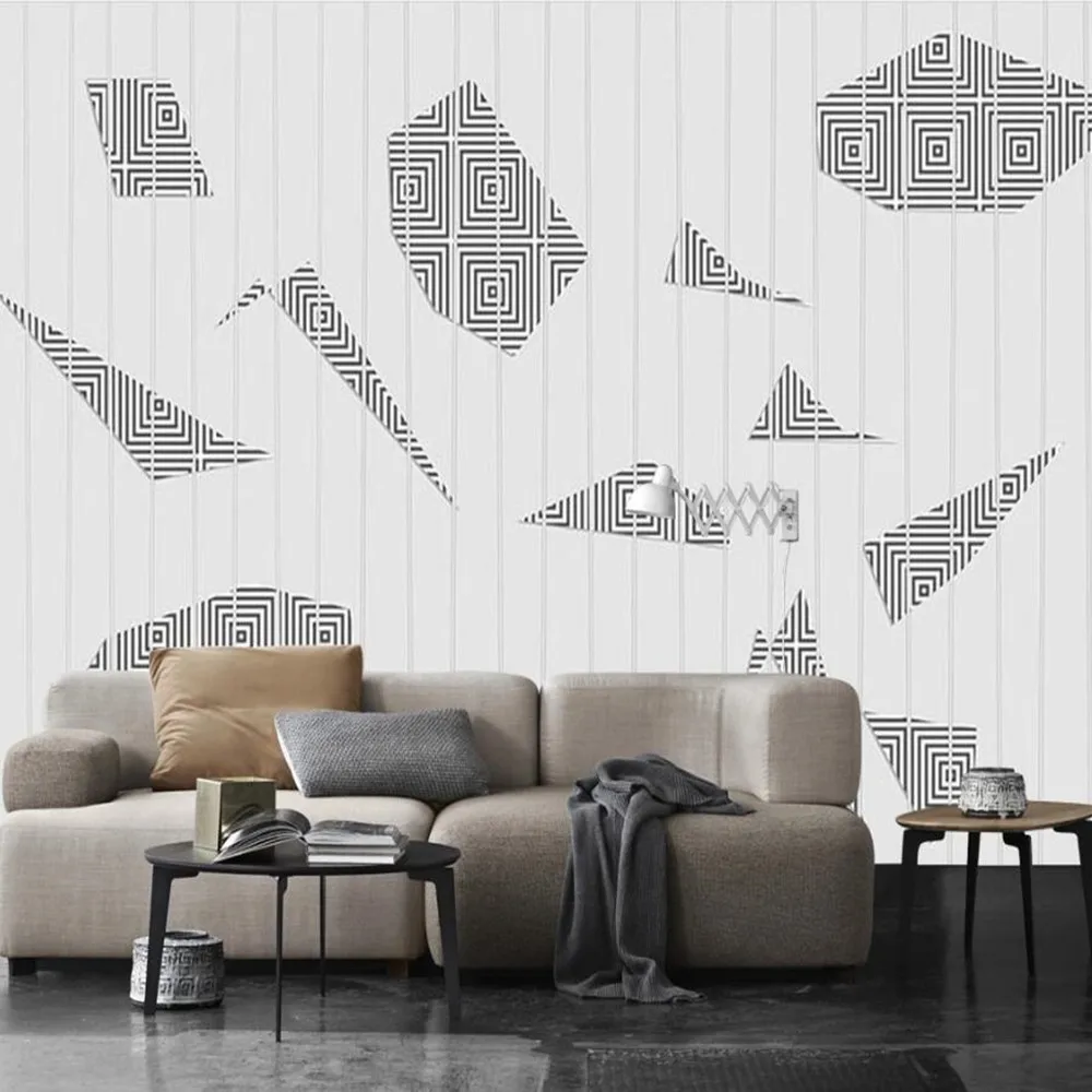 milofi large wallpaper mural custom 3D minimalist geometric abstract polygon background wallpaper mural