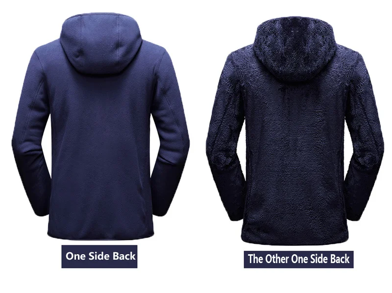 Unisex Reversible Hoodie Women Pullover Sweatshirts Winter Warm Polar/Coral Fleece Hooded Jacket Ladies Flannel Coat Hoody