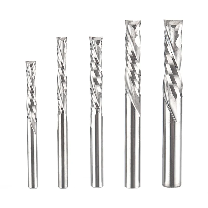 UCHEER due flauti 3.175/4/6/8mm punta a compressione CNC su e giù spirale in metallo duro fine fresatura lavorazione del legno punte per incisione strumento di taglio