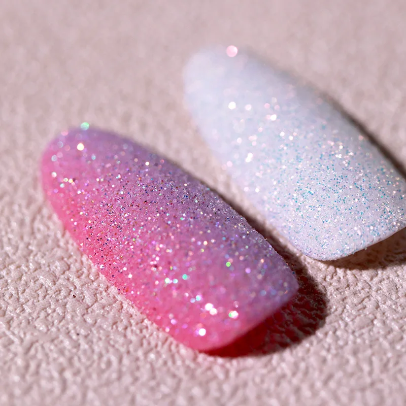 Shiny Silver Nail Glitter Powder White Color Chrome Glitter Pigment Dust Iridescent Nail Gel Polishes Decoration