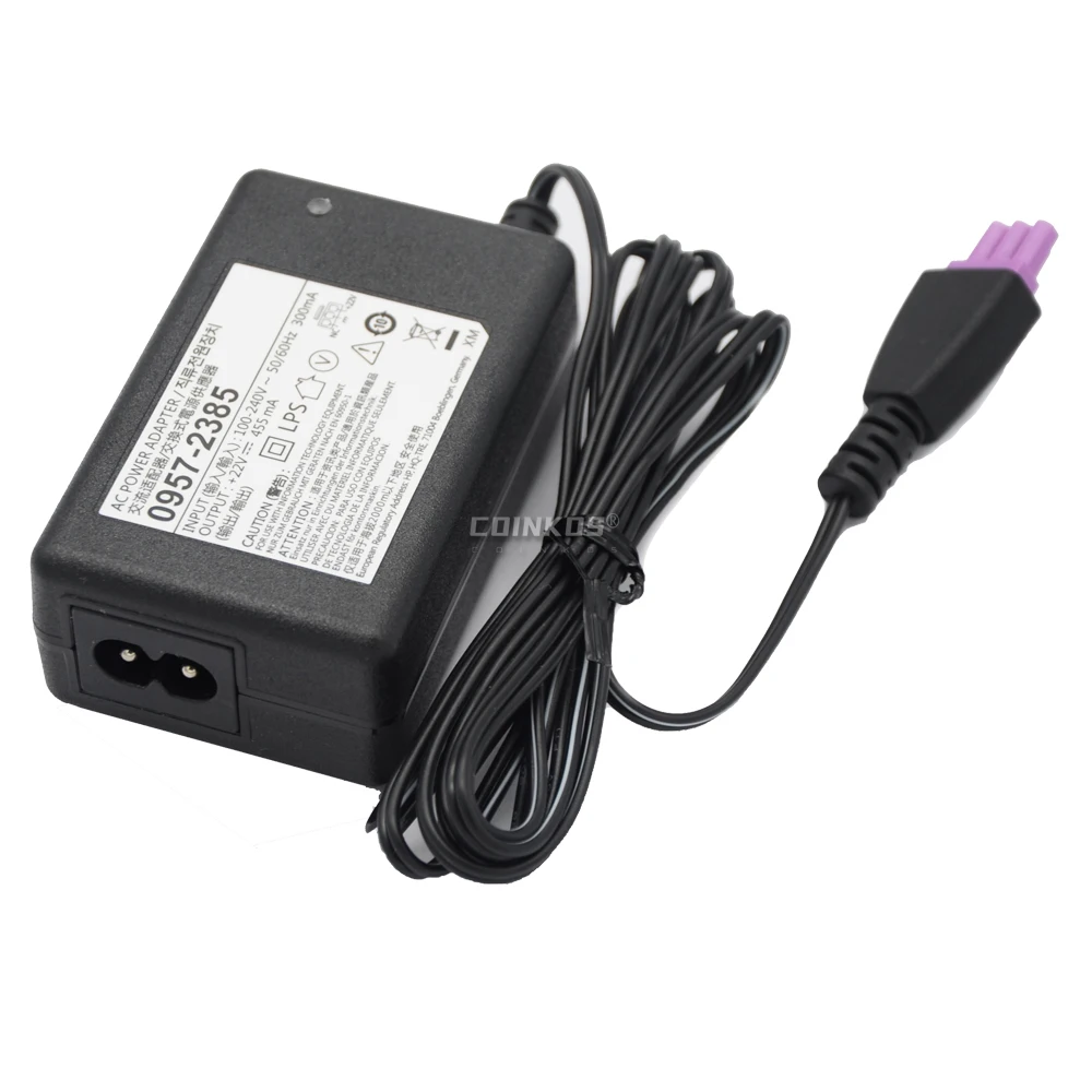 Original 0957-2385 22V 455mA Printer Adapter Charger For HP Deskjet 1010 1510 1515 2548 2648 With Power Cable Cord EU