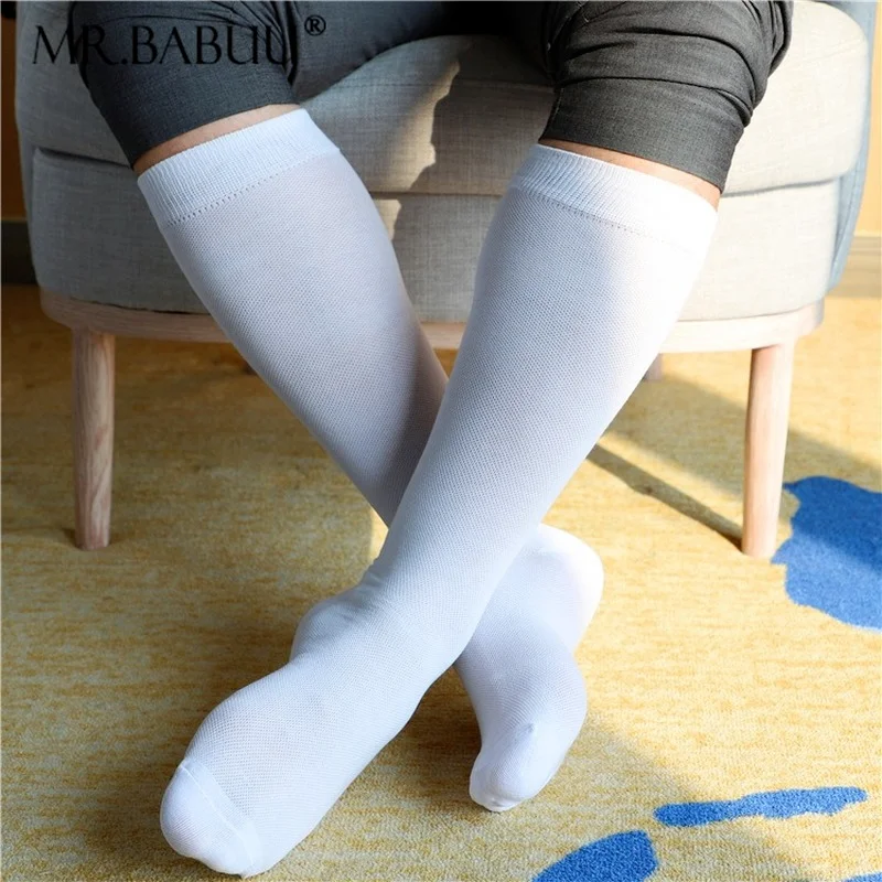 Men's 3-color thin breathable deodorant mid-length tube European and American business suits casual stretch thin cotton socks