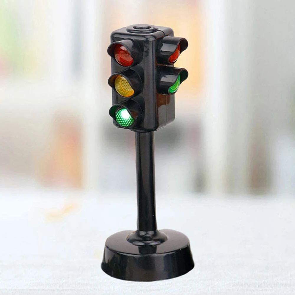 Mini Traffic Light Signs Toys Funny Early Educational Model Toy Crosswalk Light Toys for Children Play Educational Toy