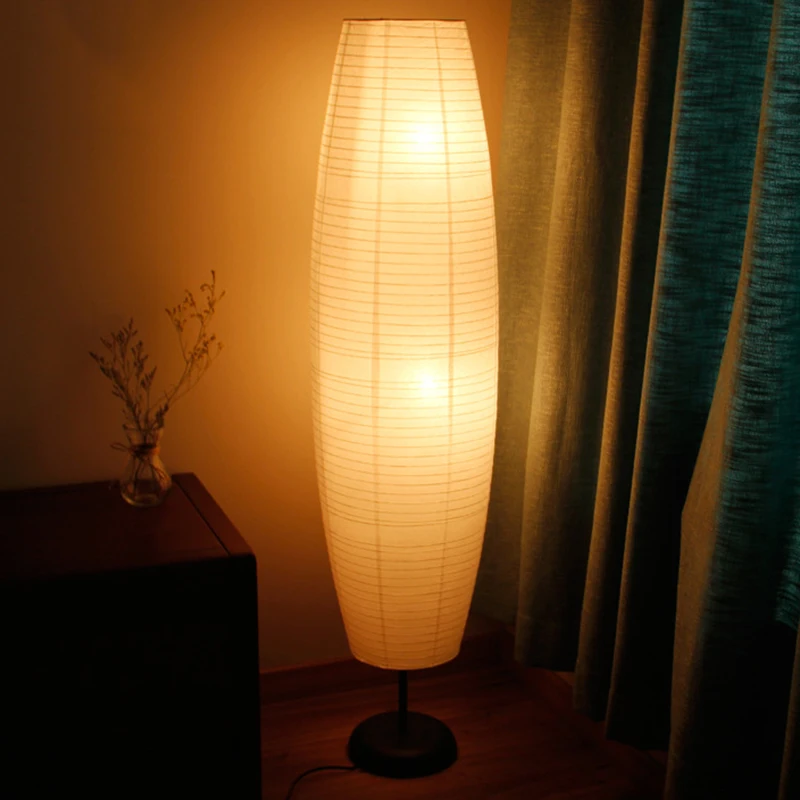 Japanese Woven Paper Floor Light Modern Simple LED Standing Lamps for Living Room Home Decor Bedroom Corner Lamp Light Fixtures