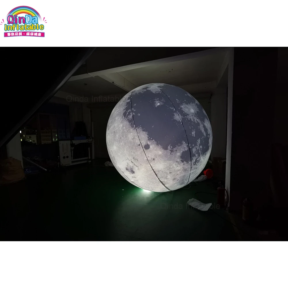 Concert Decorative Giant Inflatable Lighting Moon Led Inflatable Earth Globe For Rental