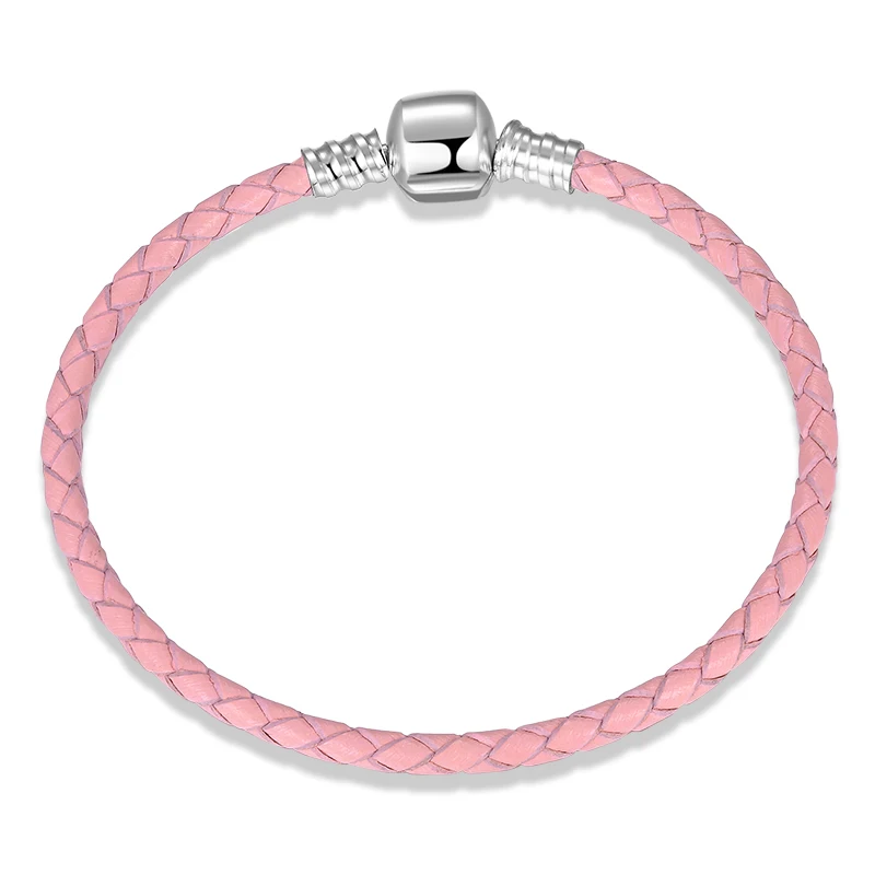 

New 925 Sterling Silver Leather Rope Bracelets for Women Men Fashion Black Blue Brown Hand-woven Bracelet Fine Jewelry