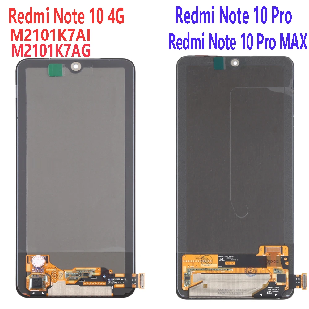 

ЖК-дисплей с сенсорным экраном и дигитайзером для Xiaomi Redmi Note 10 Pro M2101K6G M2101K6R M2101K7AI M2101K7AG