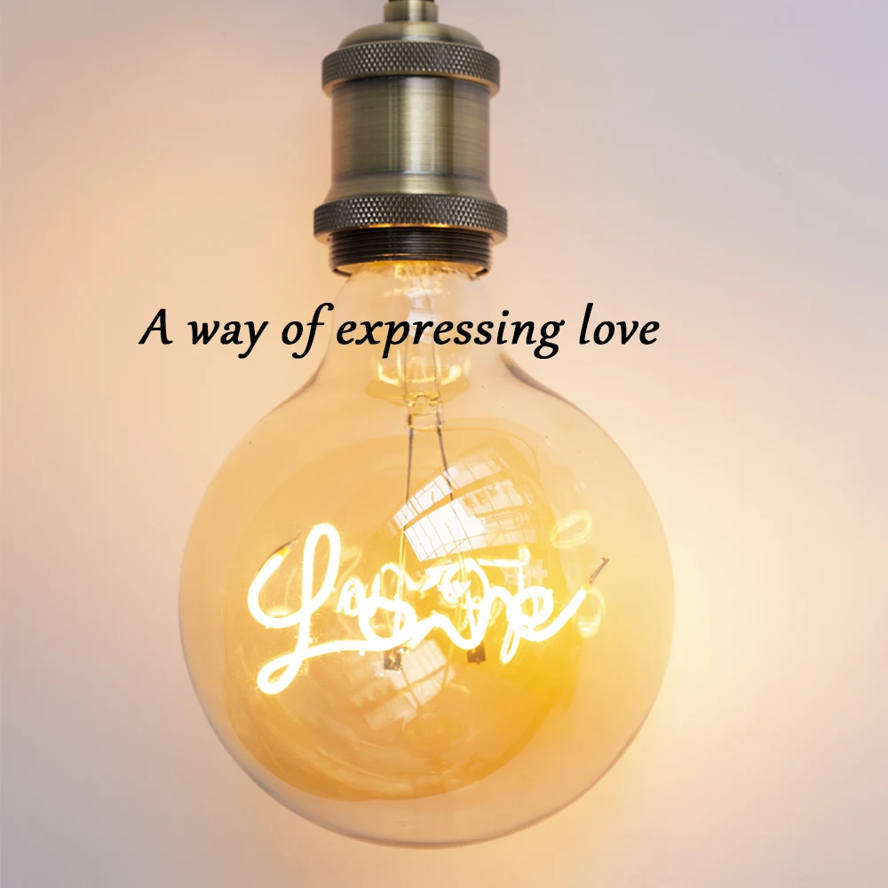 Retro Edison lampadina E27 220V G125 Love Lamp Vintage Edison lampadina lampada a incandescenza Decora Indoor Holiday Wedding Party Light