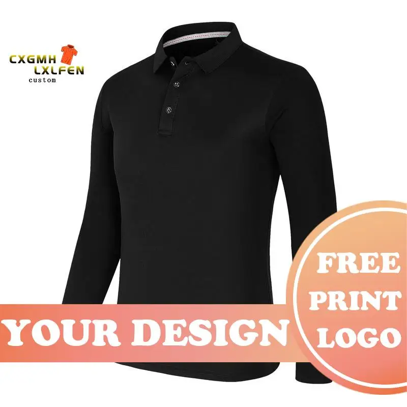 Men Solid Color Polo Shirt Unisex Casual T Shirts Custom Print Photo Logo Text DIY Your Team Class Group Uniform Poloshirt Tops