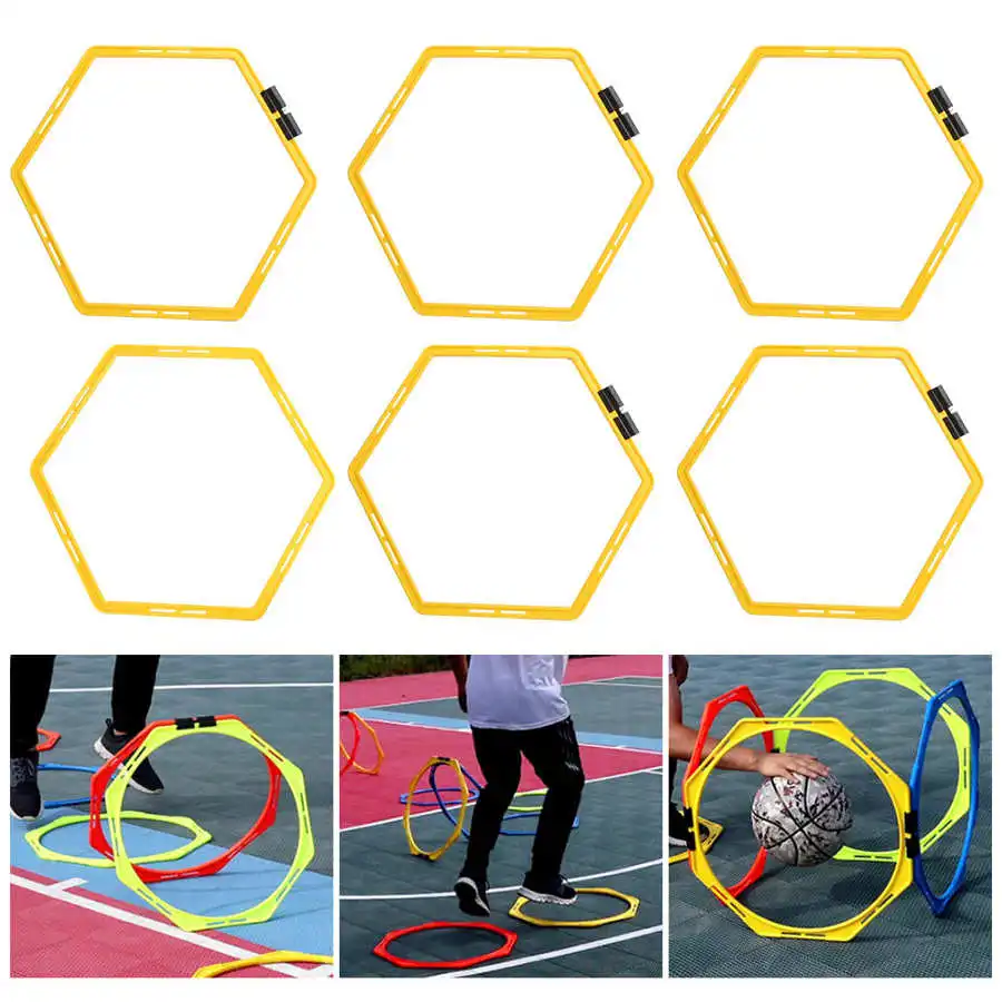 6pcs40cm-octagon-multifunctional-agile-circle-fitness-ring-basketball-football-soccer-training-equipment-foot-step-training-ring