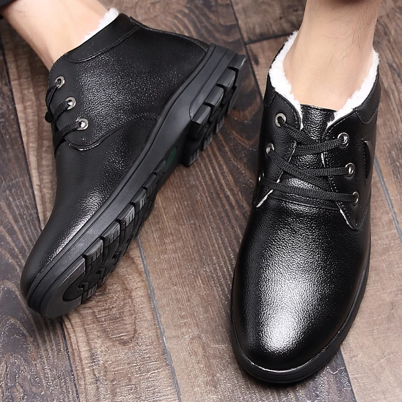 

Winter Warm Leisure Comfy Soft Casual Genuine Leather Shoes Men Zapatos De Hombre Fashion Men Oxfords Gentleman Shoes Sapatos