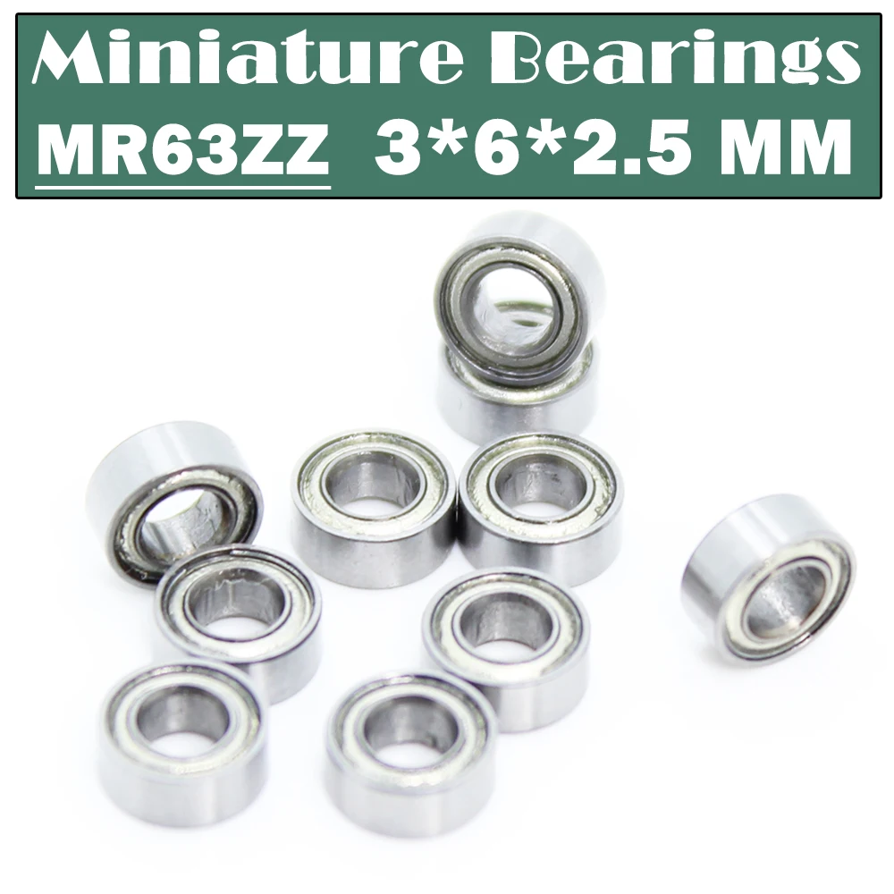 MR63ZZ Bearing ( 10 PCS ) 3*6*2.5 mm Miniature MR63 ZZ Ball Bearings L630ZZ MR63Z