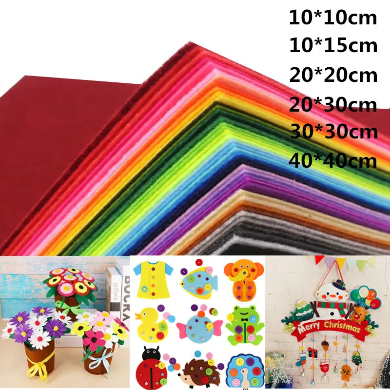 40pcs Colorful Non-Woven Fabric Felt Cloth Polyester Cloth Felt Fabric DIY Bundle For Sewing Doll Handmade Craft Home Decoration