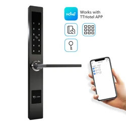 Wireless Bluetooth Online Digital Hotel Door Lock Card System on Aluminum Slim Door