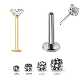 1 adet 20G-16G 1.5-4mm mücevher kristal Monroe dudak damızlık yüzük Tragus Helix kabuklu kıkırdak küpe Piercing çelik dudak Labret Piercing seti