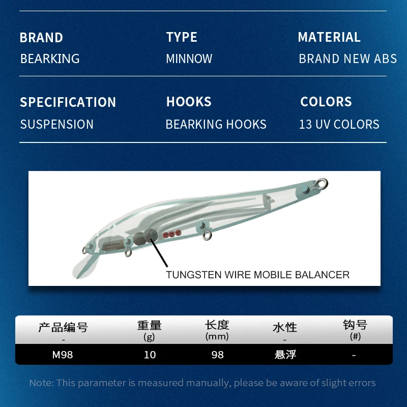 BEARKING 9.8cm 10g SP nurkowanie 2.1m profesjonalne Minnow Wobbler przynęty wędkarskie jakości jerkbaity sztuczna przynęta Predator tackles — zdjęcie 4