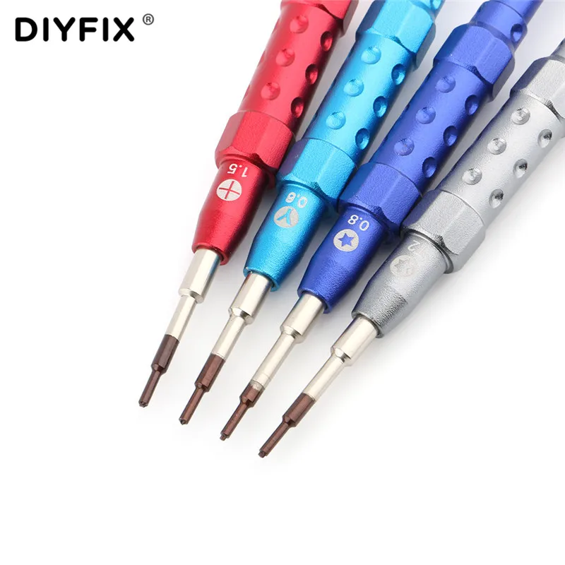 DIYFIX 3D Precision Screwdriver T2 /Y0.6 /Philips1.5 /5-Point0.8 For iPhone X 8 7 6/Huawei Smartphone Screw Opening Repair Tools