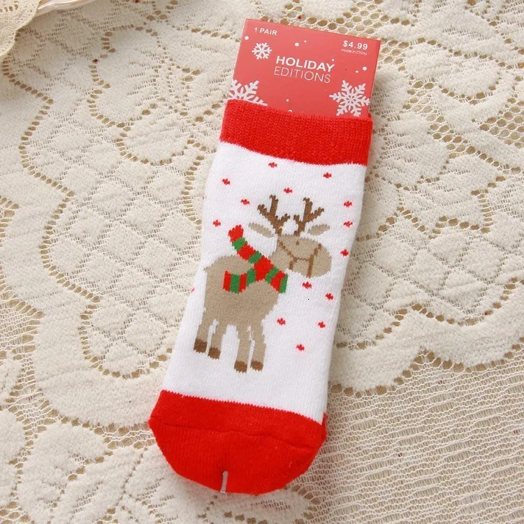 2020 Xmas Kids Socks Snowman Printed Boys Girls Socks Cotton Floor Thick Feetwear Christmas Sock Anti Slip Children Socks