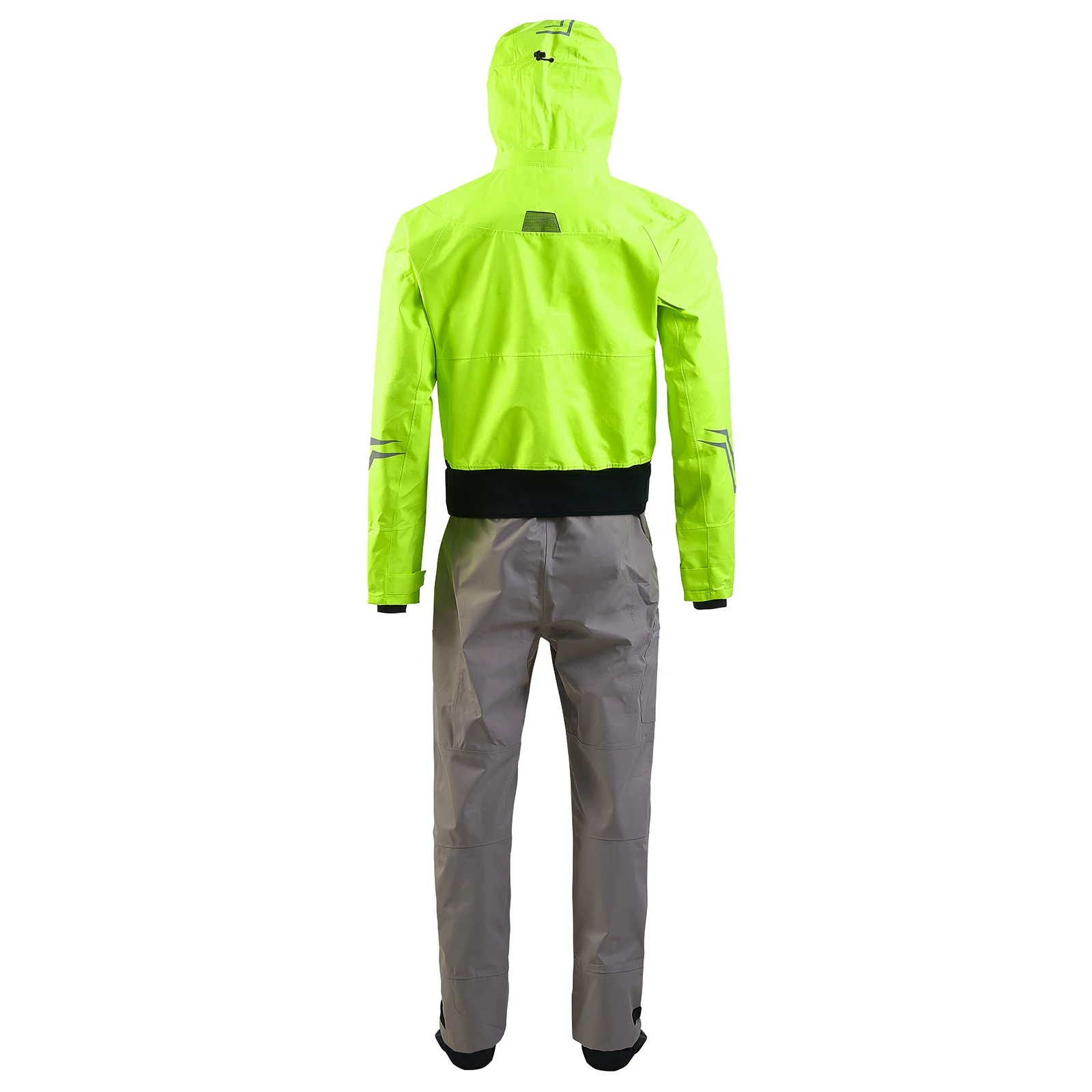 Men's Kayaking Drysuit Latex Cuff and Splash Collar Flatwater Paddling One-Piece Hoodies Light Green In Winter And Spring DM15