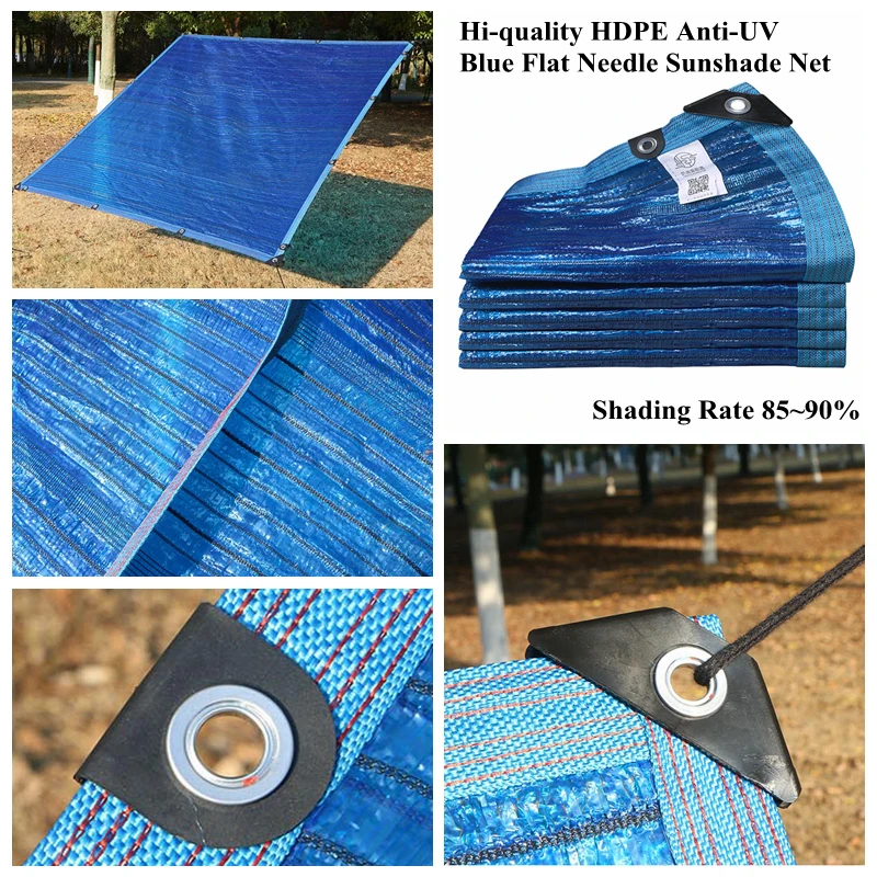 Anti-UV HDPE Blue Flat Needle Sunshade Net Greenhouse Succulent Plant Shading Net Outdoor Swimming Pool Sun Shade Cloth Awning