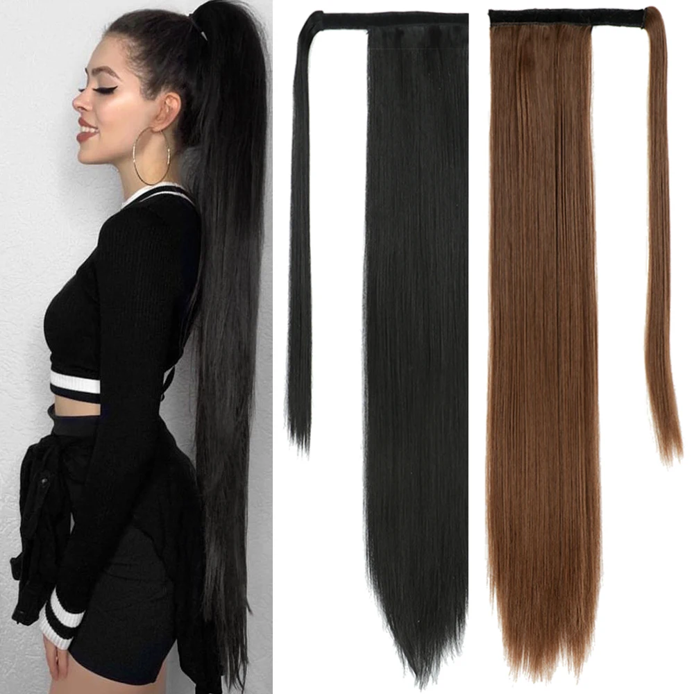 MyDiva 32 Inch Super Long Synthetic Ponytail Clip in Hair Tail Nature False  Hairpiece With Hairpins Pony Hair Extension