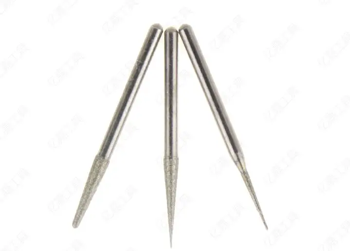 Aiguille de meulage diamantée de haute qualité, lot de 3 pièces, tige de polissage et carmise en œuvre, NO.C0427