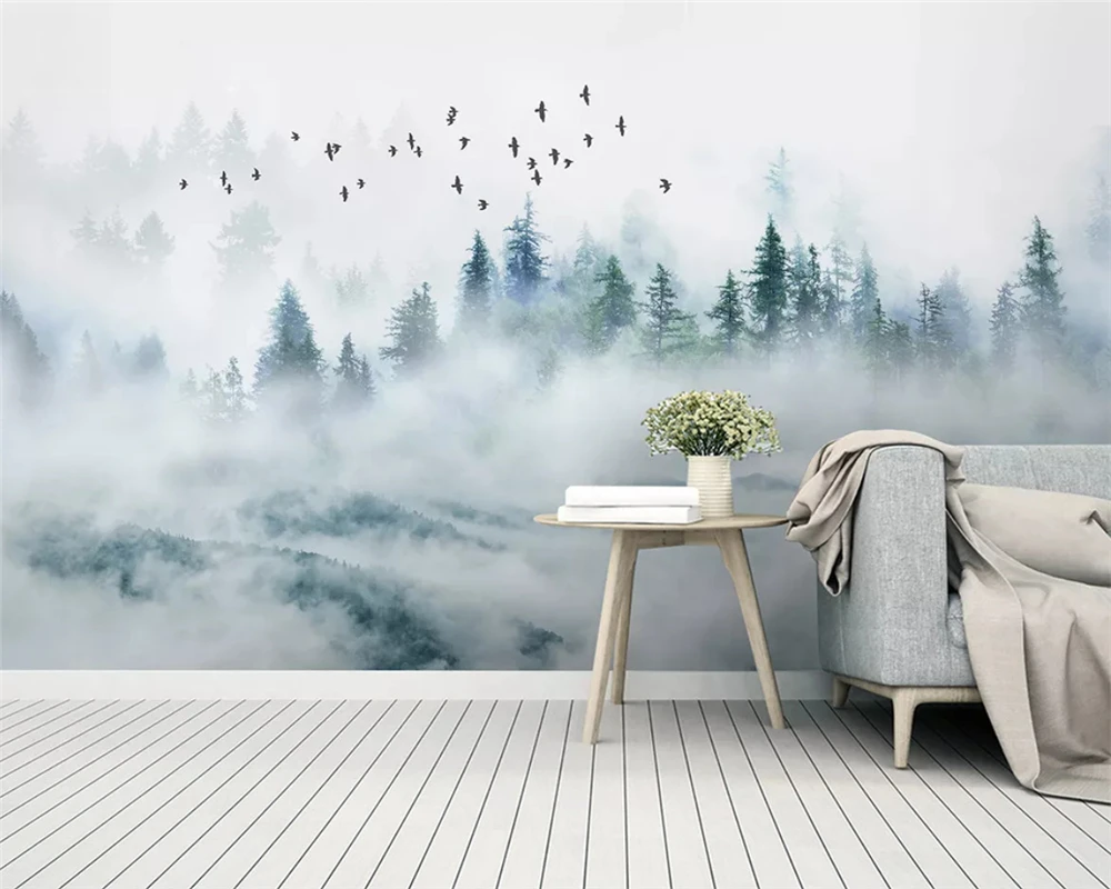 beibehang Customized Chinese cloud pine forest bird modern minimalist background wallpaper wall papers home decor papier peint