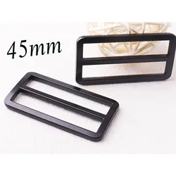 6 PCS Black Slider Buckle Slide Adjustable webbing Purse Bag Handbag Clothes Strap Keeper 45mm Buckle high quality